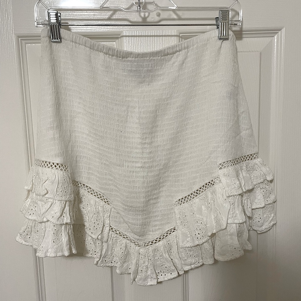 White ruffle skirt